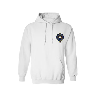 Custom Logo Printing on White University Hoodie for Sports Area Team Spirit Uniforms