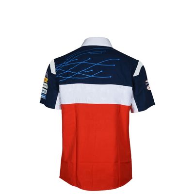 Big and Tall Men's Racing Casual Shirt Custom Logo Print Short Sleeve Plus Size Shirt