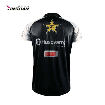 Custom Logo Printing Shirts for Adults Short Sleeve Breathable Sport in Summer Black