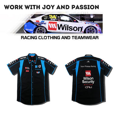 Custom Short Sleeve F1 Car Racing Shirt 100% Polyester Breathable Motocross Shirts