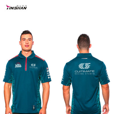 Customized Printing Methods Soft Cotton Poly Motorcycling Racing Car Men's Polo Shirt