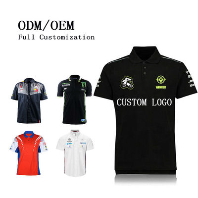 Custom Logo Print Breathable and Quick Dry Moto Polos for Rally Shirts and Motorcycles
