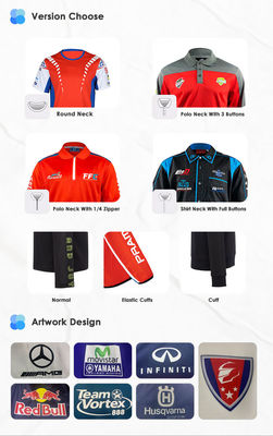 Customized Logo Printing Sublimation Racing Teamwear Motorcycle Polo Shirts for S-XL