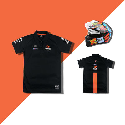 Unisex Customized Polo Shirt with Wicking and Breathable Function and Moto Logo Design