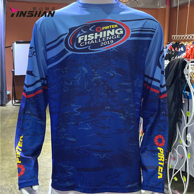 Custom UPF 50 Performance Fishing Polo Shirt for Men UV Long Sleeve Sublimation Jersey