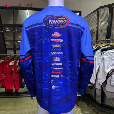 Custom UPF 50 Performance Fishing Polo Shirt for Men UV Long Sleeve Sublimation Jersey