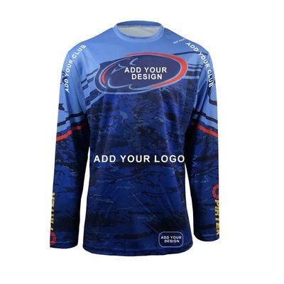 Custom Sublimation Printing Polyester Quick Dry Long Sleeve Fishing Jerseys for Adults