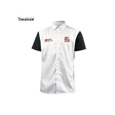 5. Customized Color Logo Custom Logo Sublimation Pit Crew Team Racing T-Shirt for Men