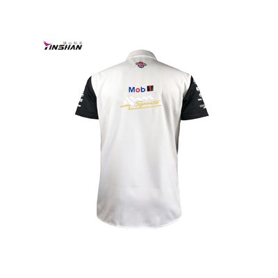 5. Customized Color Logo Custom Logo Sublimation Pit Crew Team Racing T-Shirt for Men