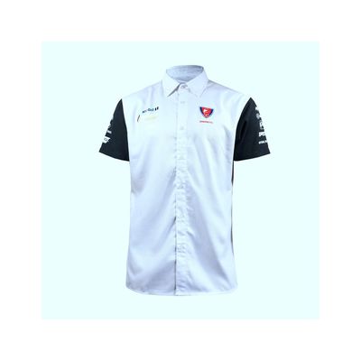 5. Customized Color Logo Custom Logo Sublimation Pit Crew Team Racing T-Shirt for Men