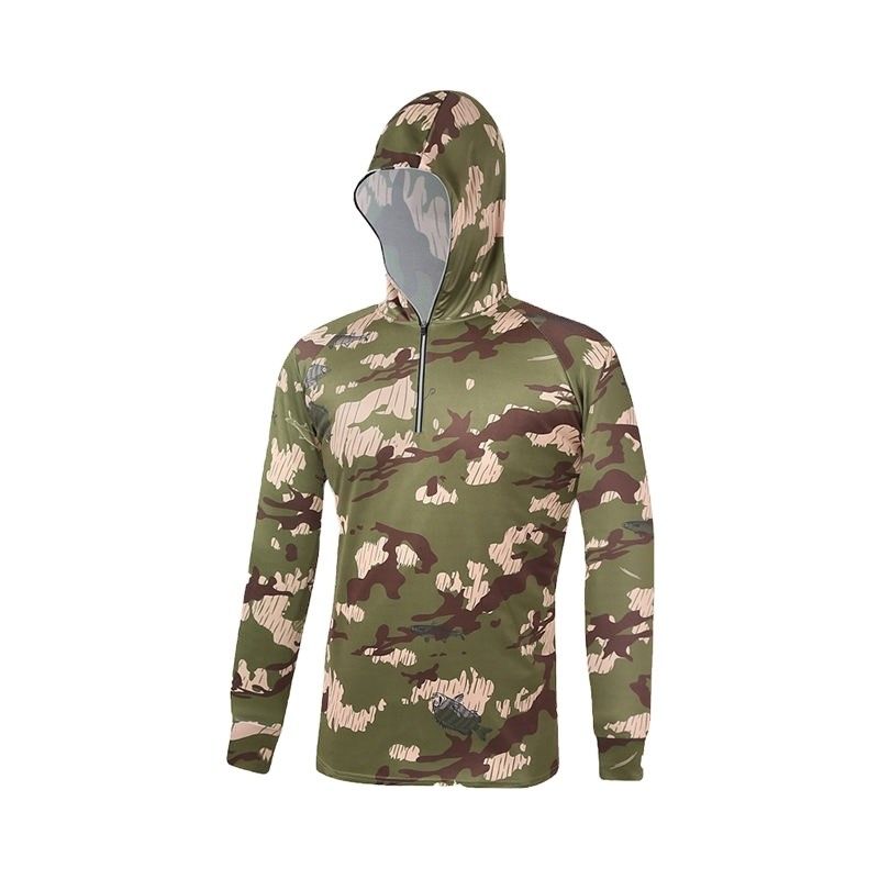 QUICK DRY Sport Fishing Clothes OEM Custom Hight Ice Silk Sunblock Hooded Print Coat