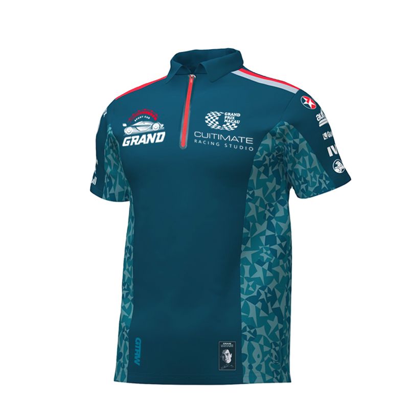 Customized Printing Methods Soft Cotton Poly Motorcycling Racing Car Men's Polo Shirt
